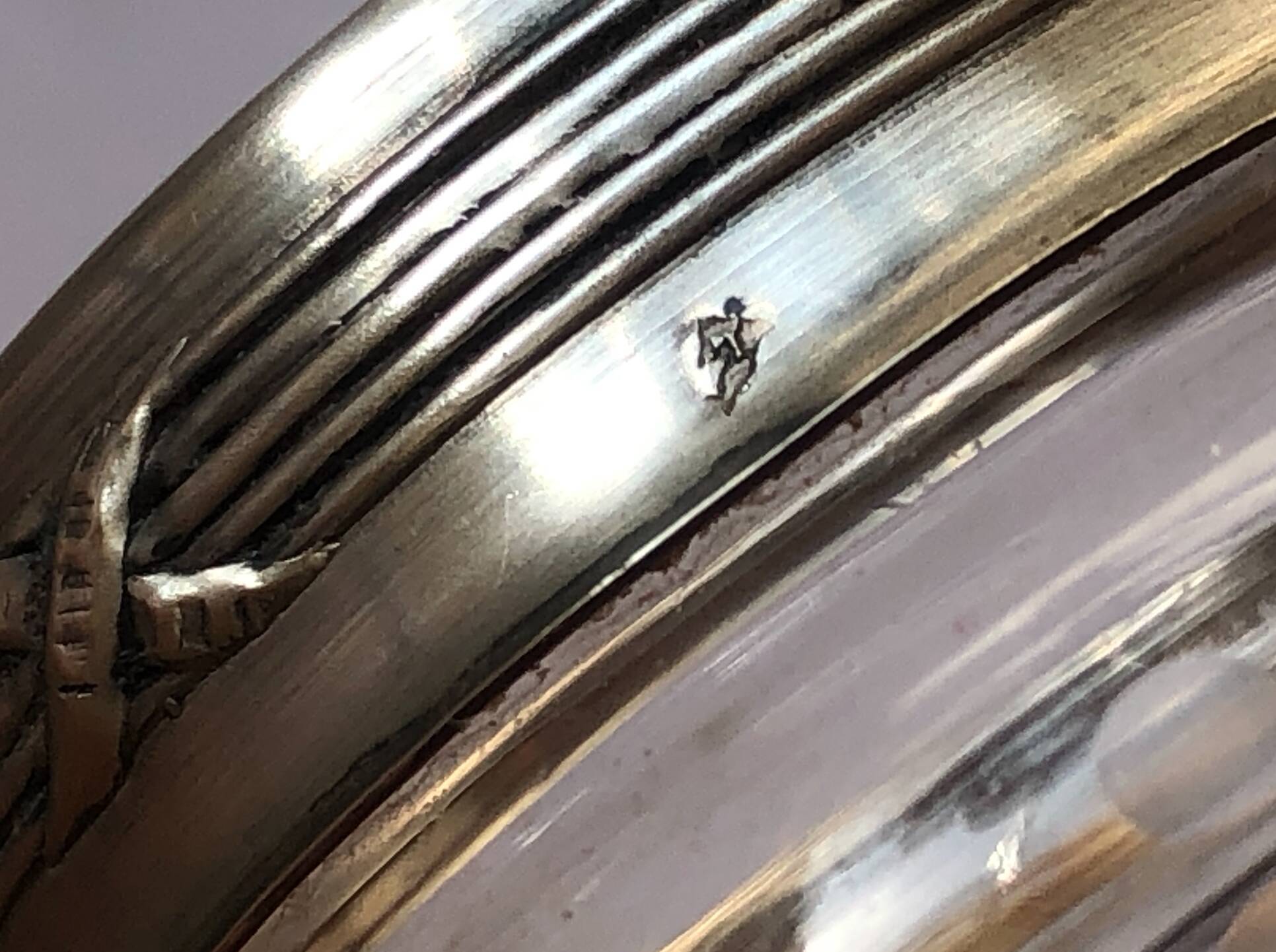 Paire de salerons en argent et cristal art-nouveau