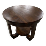 Table basse ronde en guéridon et acajou
