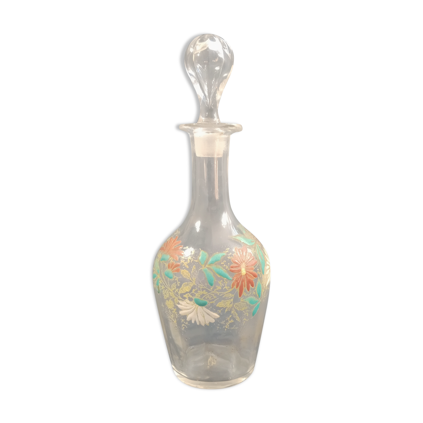 Art Nouveau enamelled glass carafe