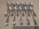 11 silver-plated dessert spoons by Christofle, Cluny pattern, striped