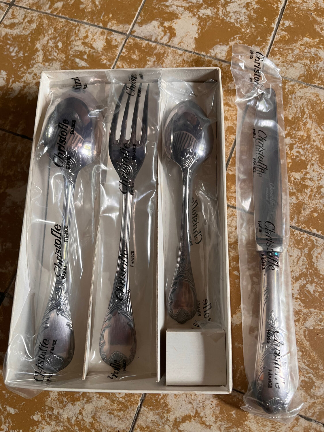 Set of 4 children's cutlery Christofle model Marly