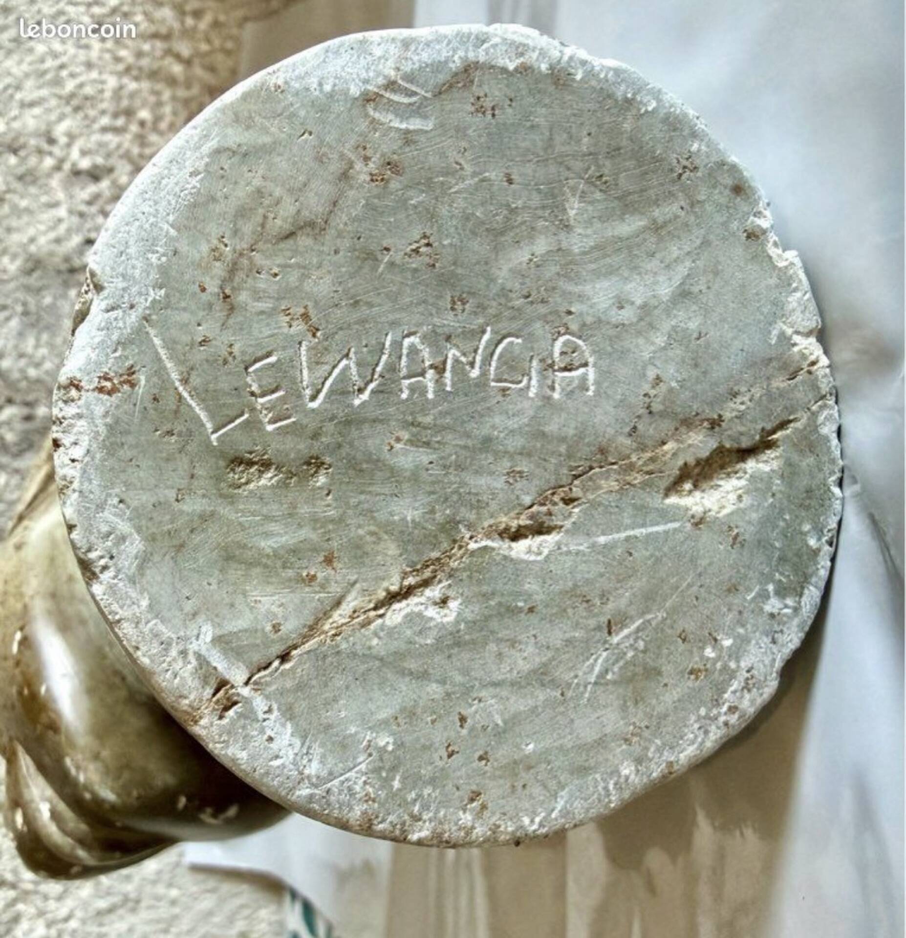 Large african sculpture in steatite stone signed lewanga – art
