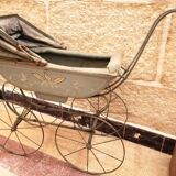 Old doll pram late nineteenth painted hand complete