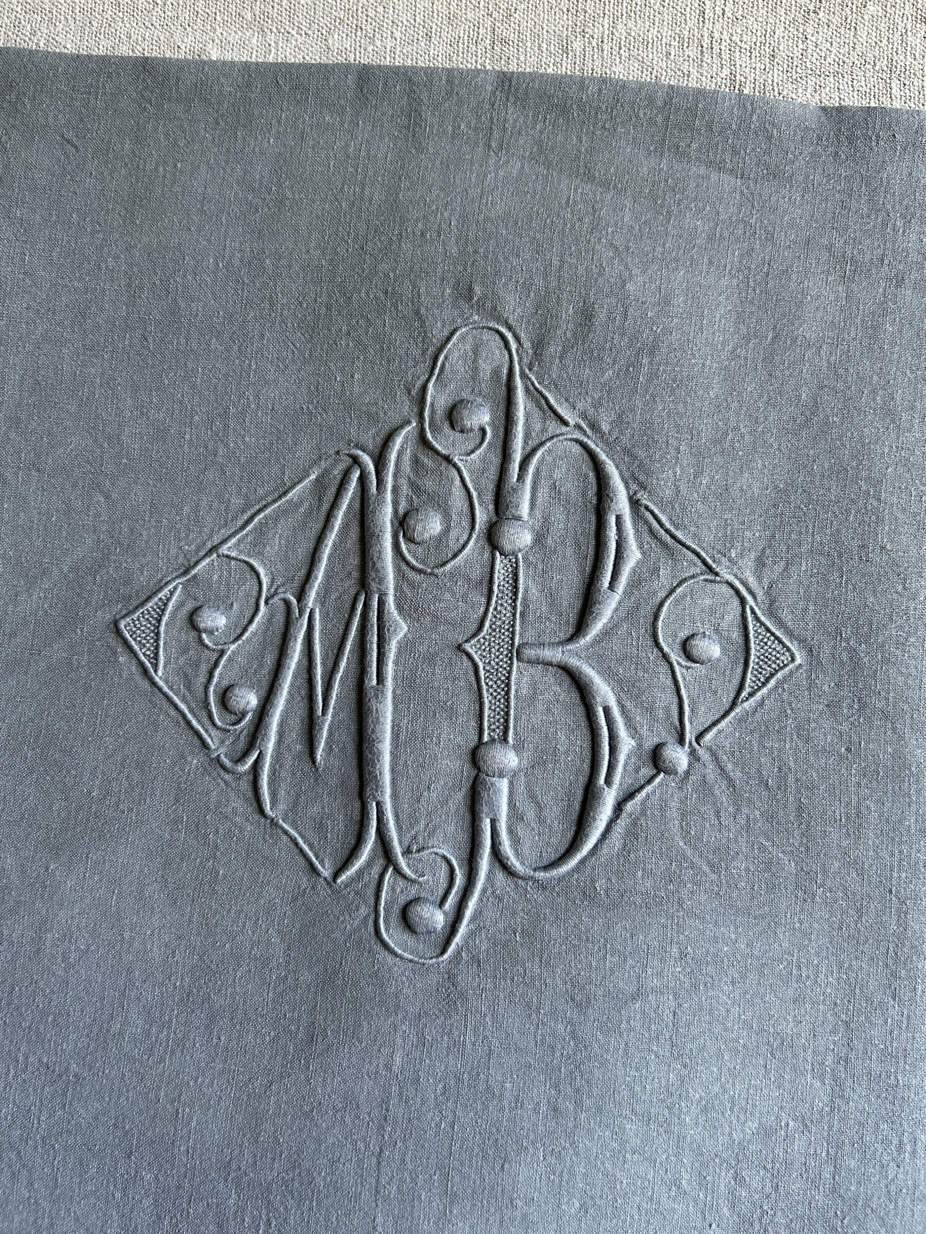 Antique Grey Linen Thread Sheet from the Roof of Paris