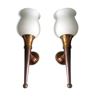 Paire d'appliques torches