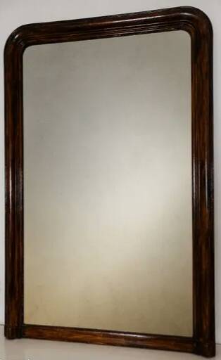 Grand miroir mural en bois mouluré