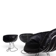 Set of 4 Pan Am dining chairs, chrome, leather by Gastone Rinaldi for RIMA,