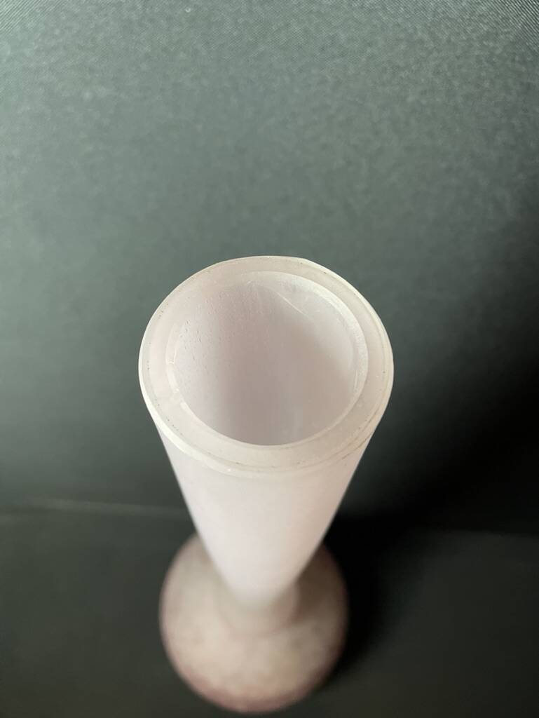 Soliflore vase named “Berluze or Galinette” – Marmoreal glass – Signed (illegible)