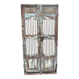 Art Deco patio door in Burmese teak with original patina.