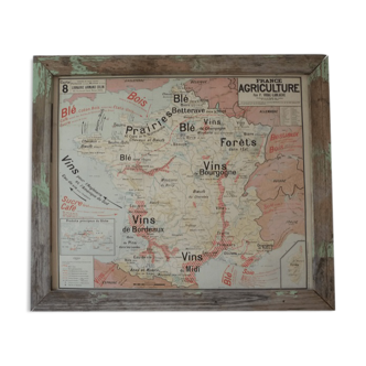 Carte scolaire agriculture et vins de France- encadrée