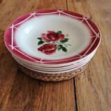 Lot of 6 earthenware plates Digoin Sarreguemines model Cibon