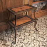 Old inlaid side table 19 th Tea table with 2 levels Wood