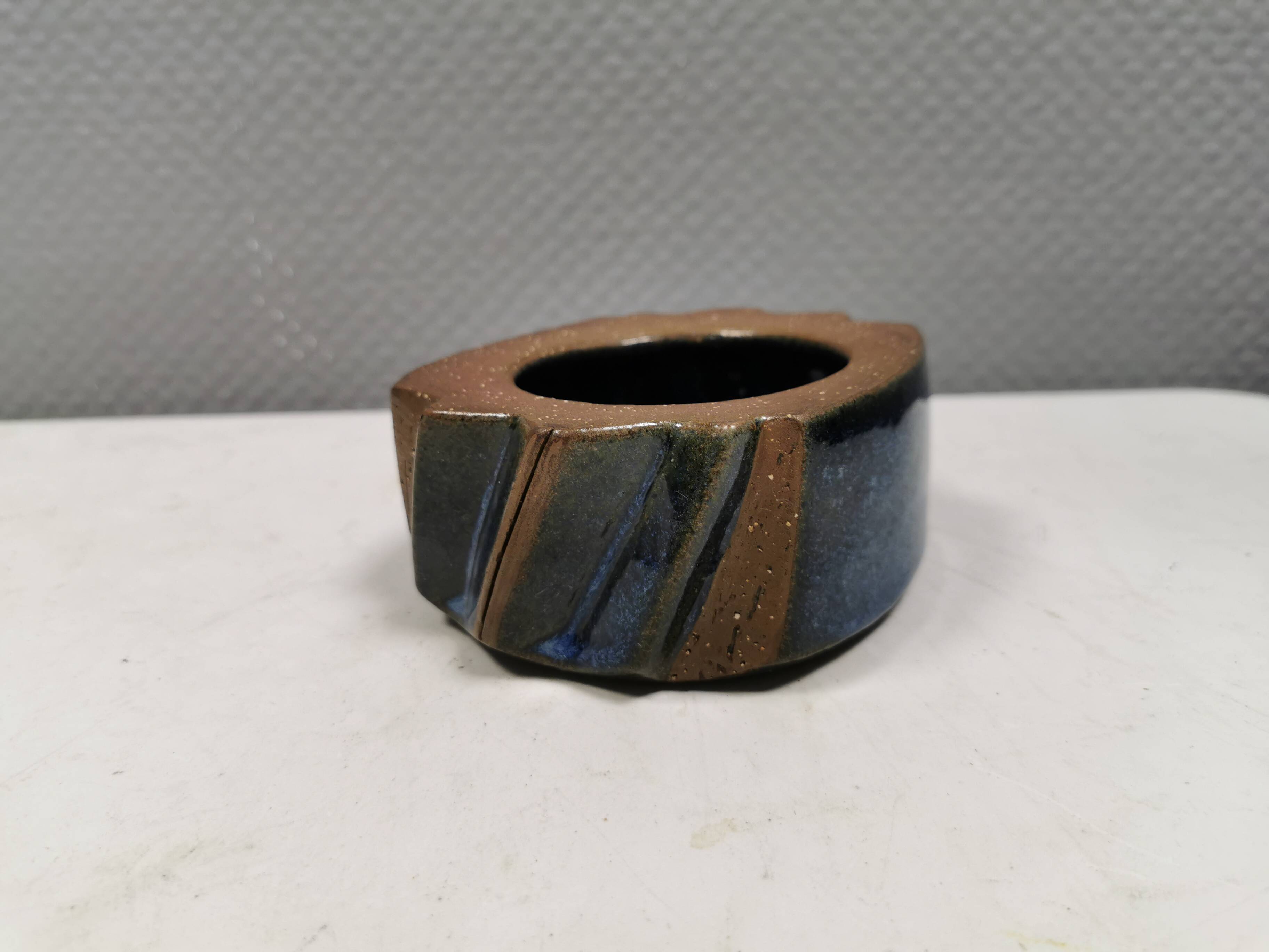 Ceramic bowl in bluish glaze. By Marianne Starck (MS) Denamrk 1960s