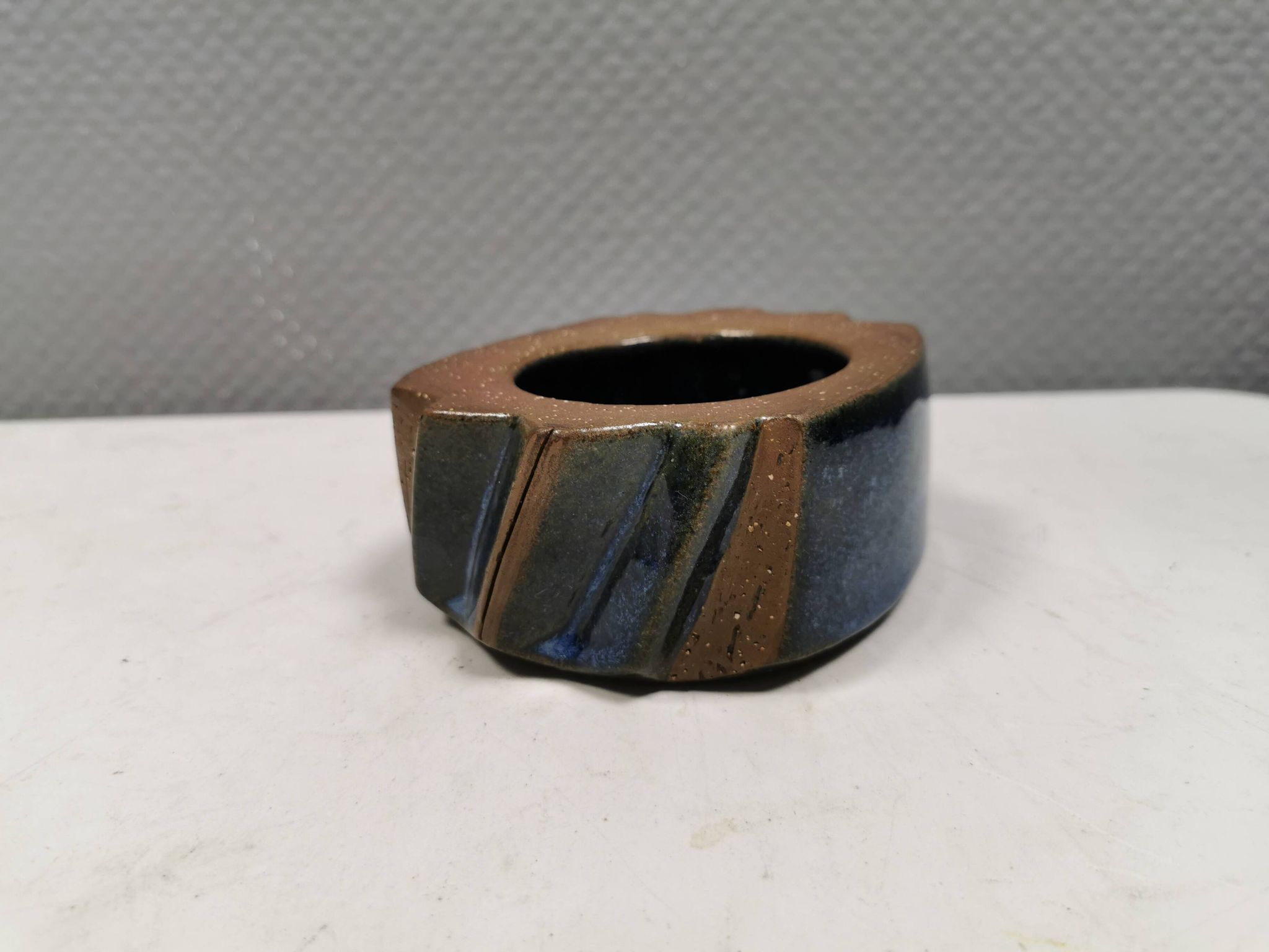 Ceramic bowl in bluish glaze. By Marianne Starck (MS) Denamrk 1960s