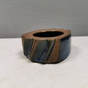Ceramic bowl in bluish glaze. By Marianne Starck (MS) Denamrk 1960s