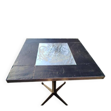 Reimagined coffee table with a Sablé mirror.
