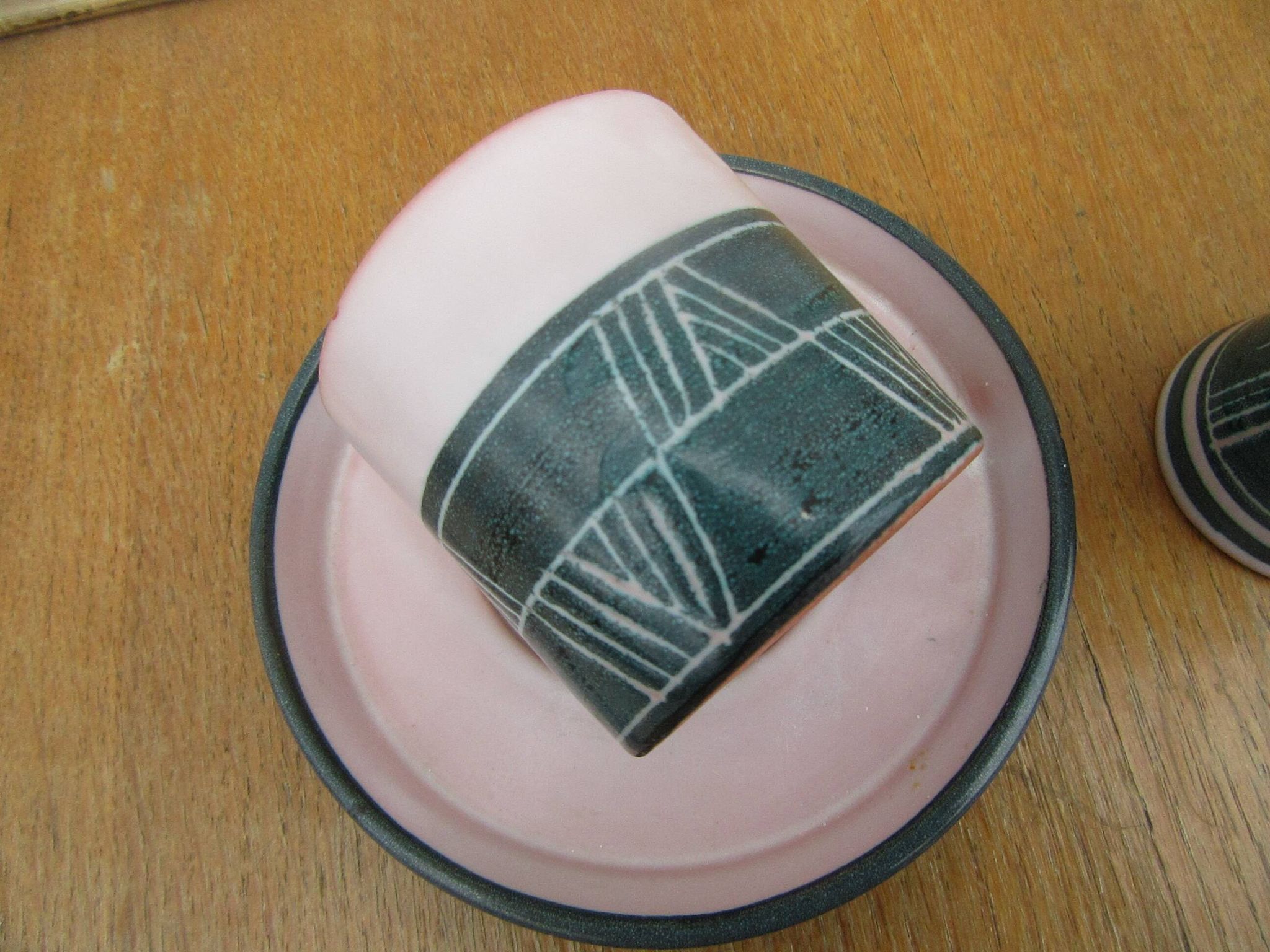 Ceramic set montgolfier yvan roy workshop - egg cup - pot - cup