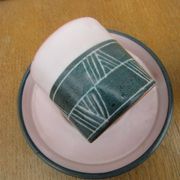 Ceramic set montgolfier yvan roy workshop - egg cup - pot - cup