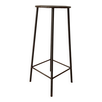 Brutalist high stool from the 1960s in solid steel.