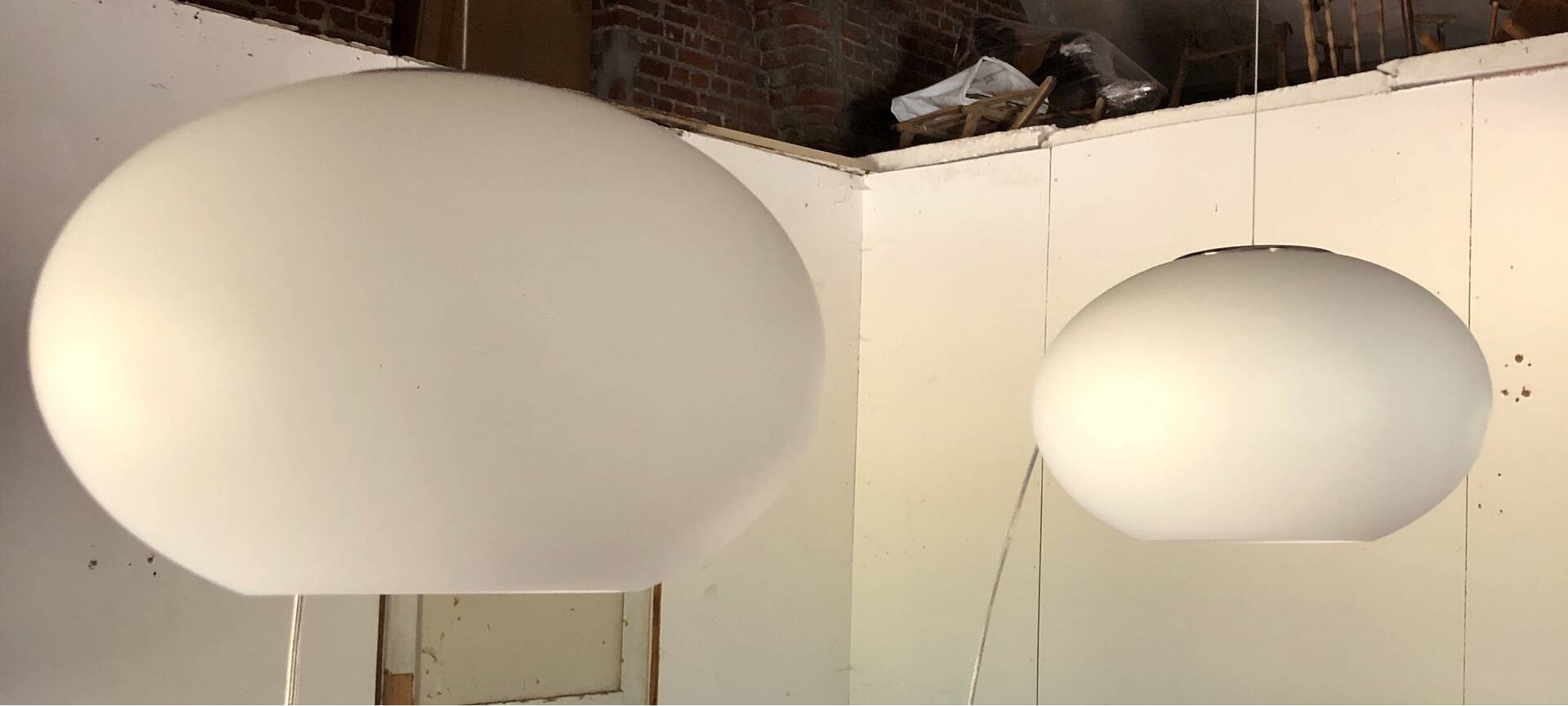 Prandina ZERO S33 - Double Suspension - Mario Mengotti - Opaline Glass