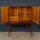Vintage 20thc italian dry bar cabinet with 'woven' front decor on stand