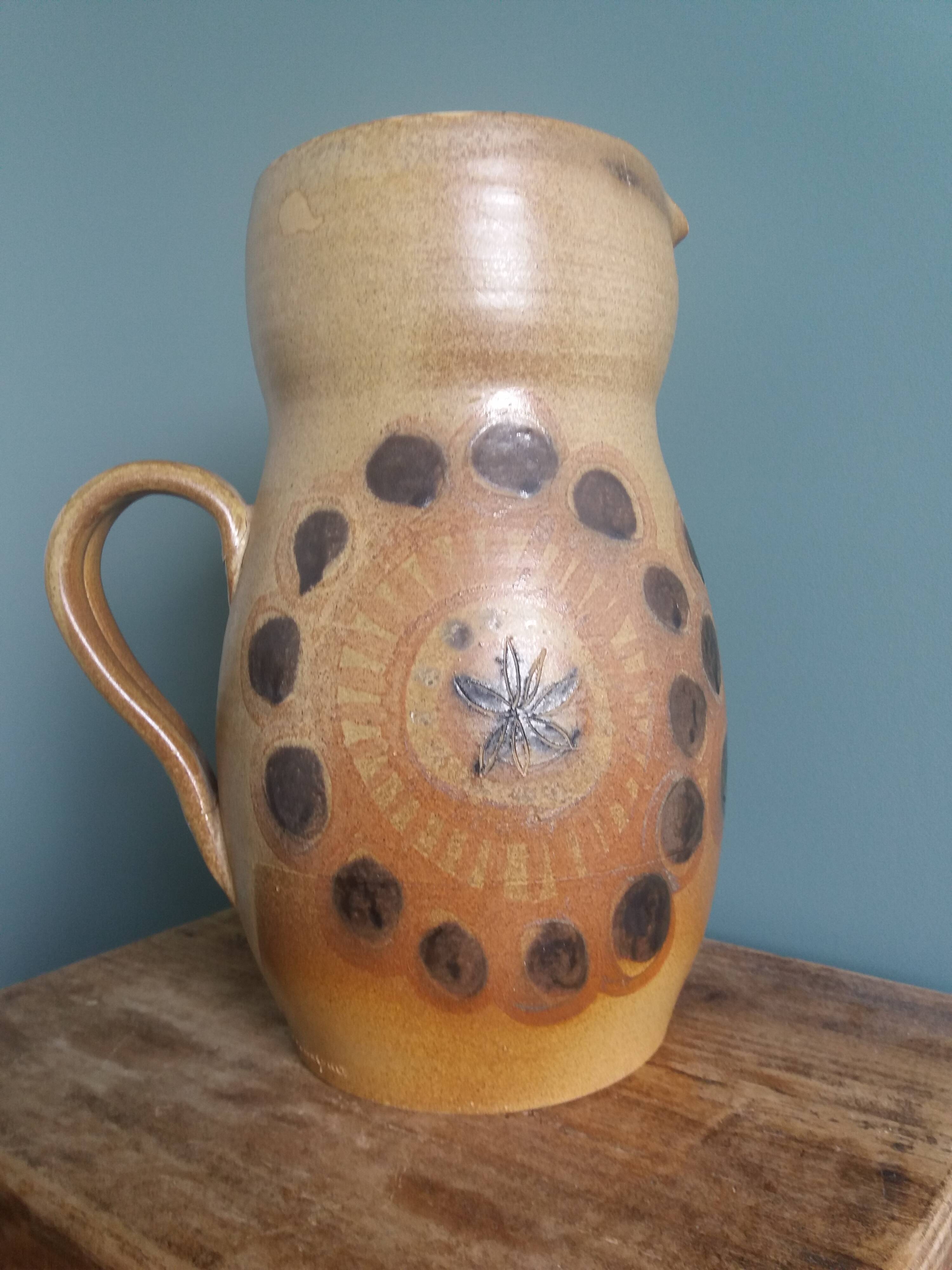 30 cm pitcher vase signed Jean-Claude Courjault Keraluc