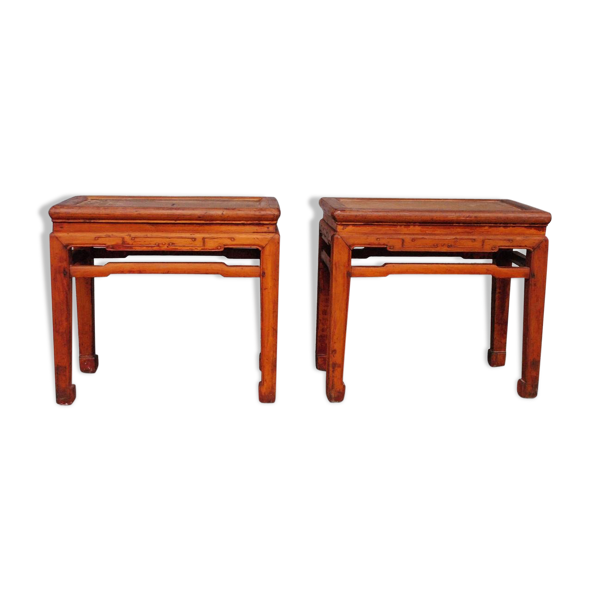 Paire de tabouret chinois régional d'époque XIXème