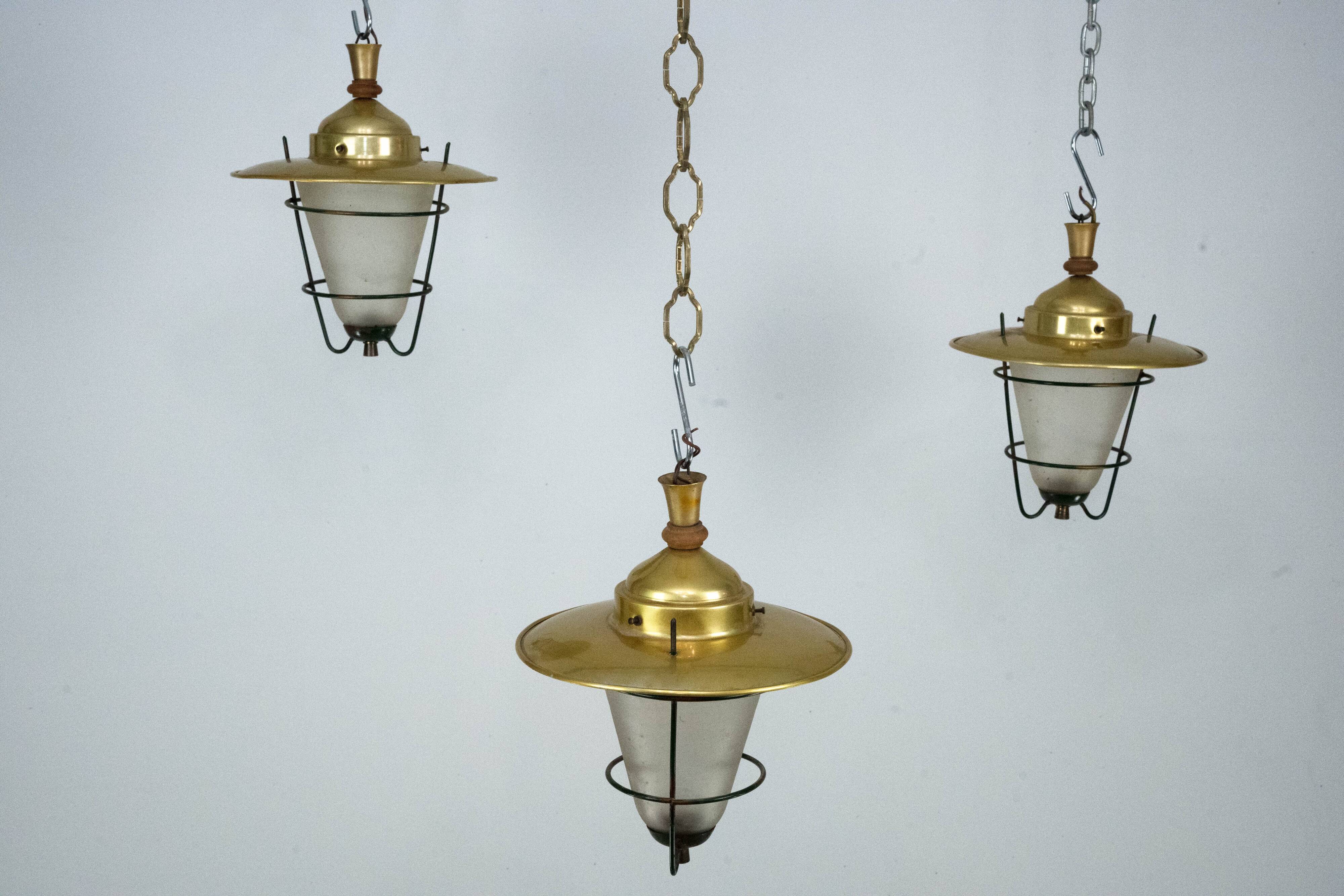Set of three Mid-Century lanterns. Italy 1960s