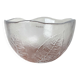 Large vintage Swedish glass bowl with floral decoration by Ann Wärff for Kosta Boda, 1970s.