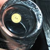 Set of 2 junon water juice glasses in cut crystal cristallerie lorraine lemberg