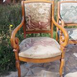 Three Restoration style armchairs