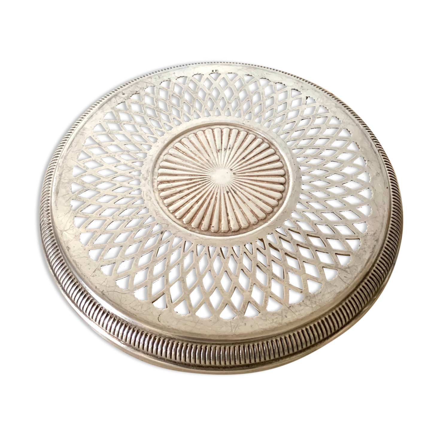 Silver metal flat bottom