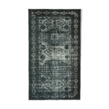Hand-knotted contemporary oriental 1980s 158 cm x 276 cm black rug
