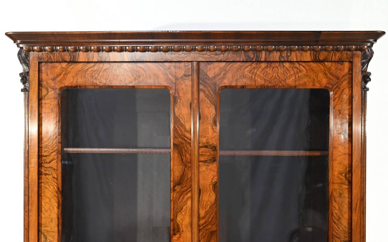Burl Walnut Bookcase, Restoration Period – Early 19th Century