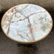 Round bistro table, cast iron legs, vintage, 1940s