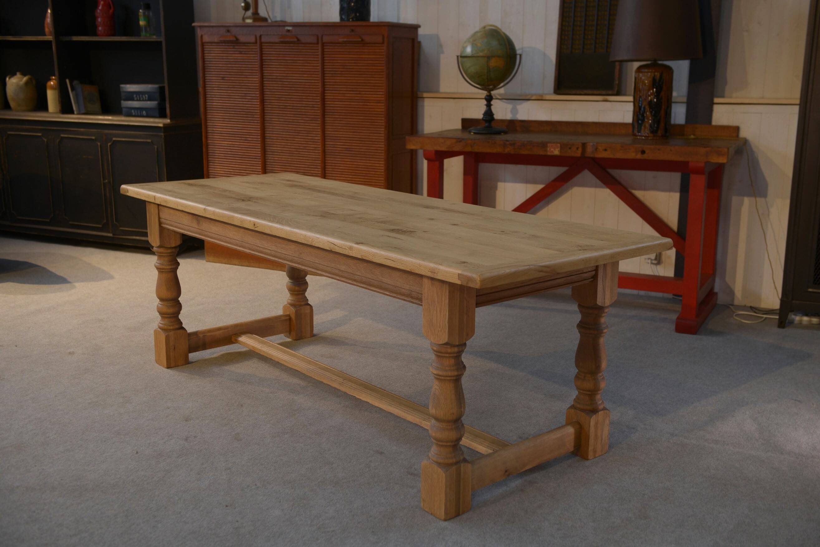 1950s solid oak farmhouse table