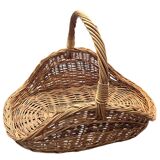 Log basket, woven wicker