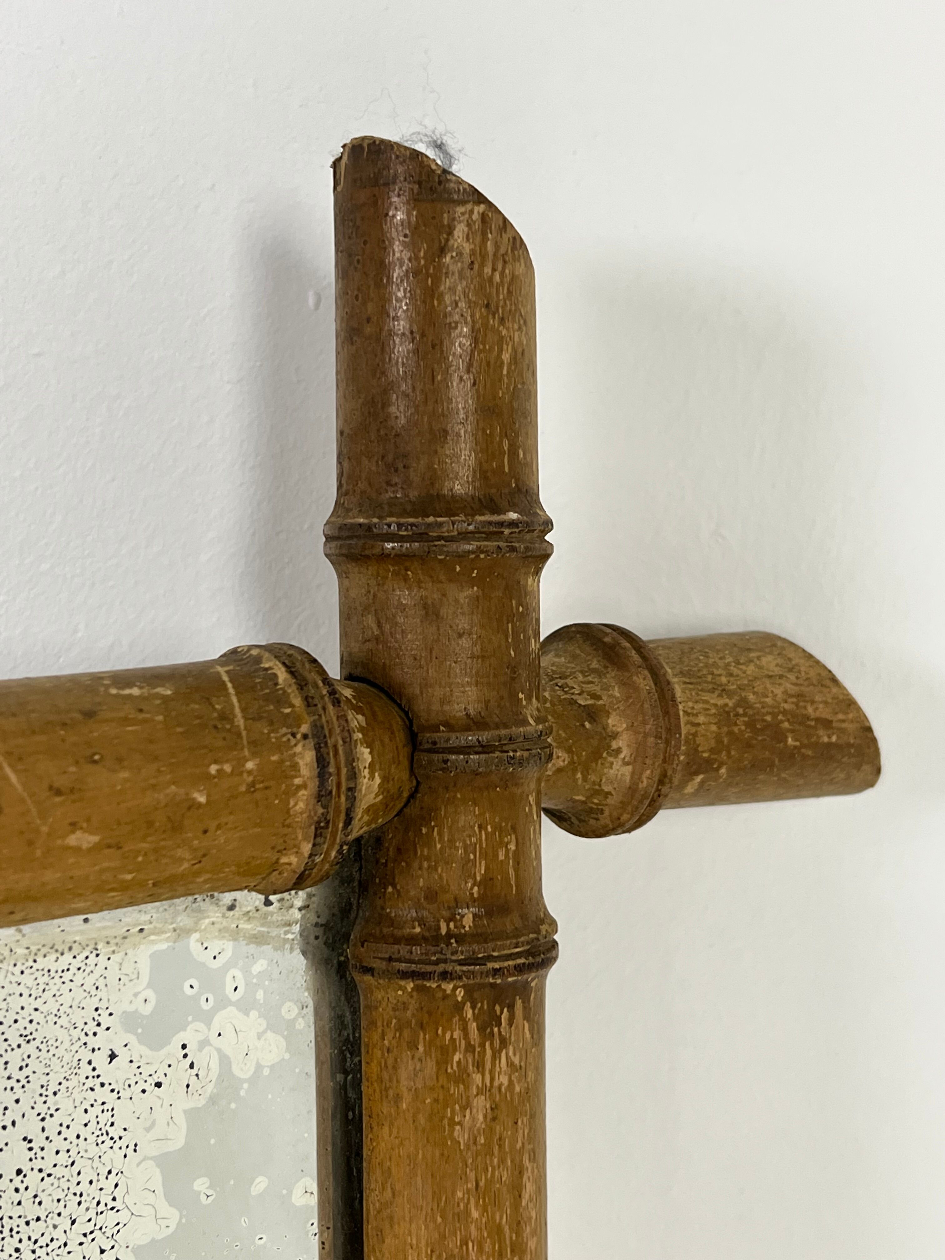 Faux bamboo mirror antique