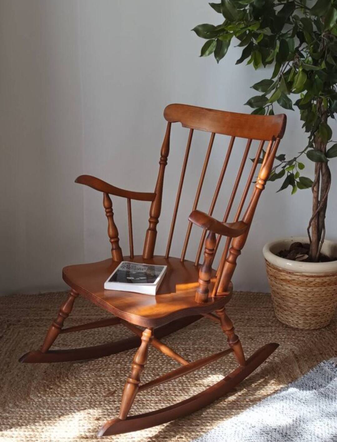 Vintage rocking chair made of beech wood