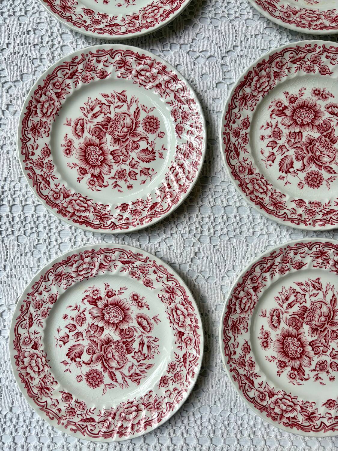 9 assiettes à dessert Ridgway Ironstone Staffordshire England Clifton