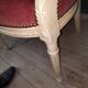 Louis XVI style armchair in white lacquered wood