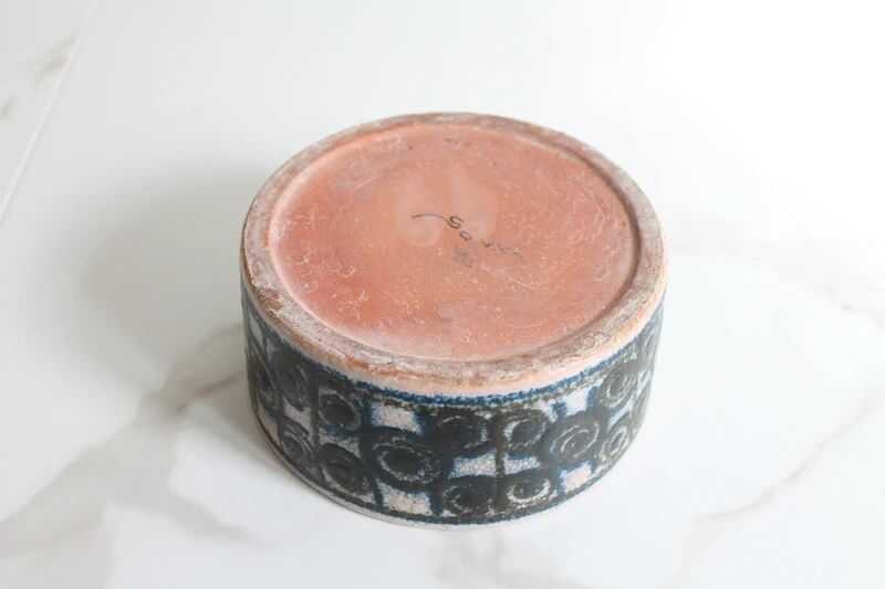 Vintage pottery with geometric patterns