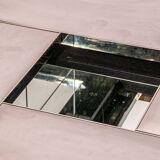 Table basse Belgo en métal brossé chromé