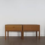 Scandinavian Nightstands in Oak by Kai Kristiansen for Aksel Kjersgaard, 1960s, Set of 2