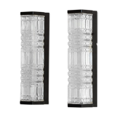 Pair of glass wall sconces by HoSo, Germany 1970s