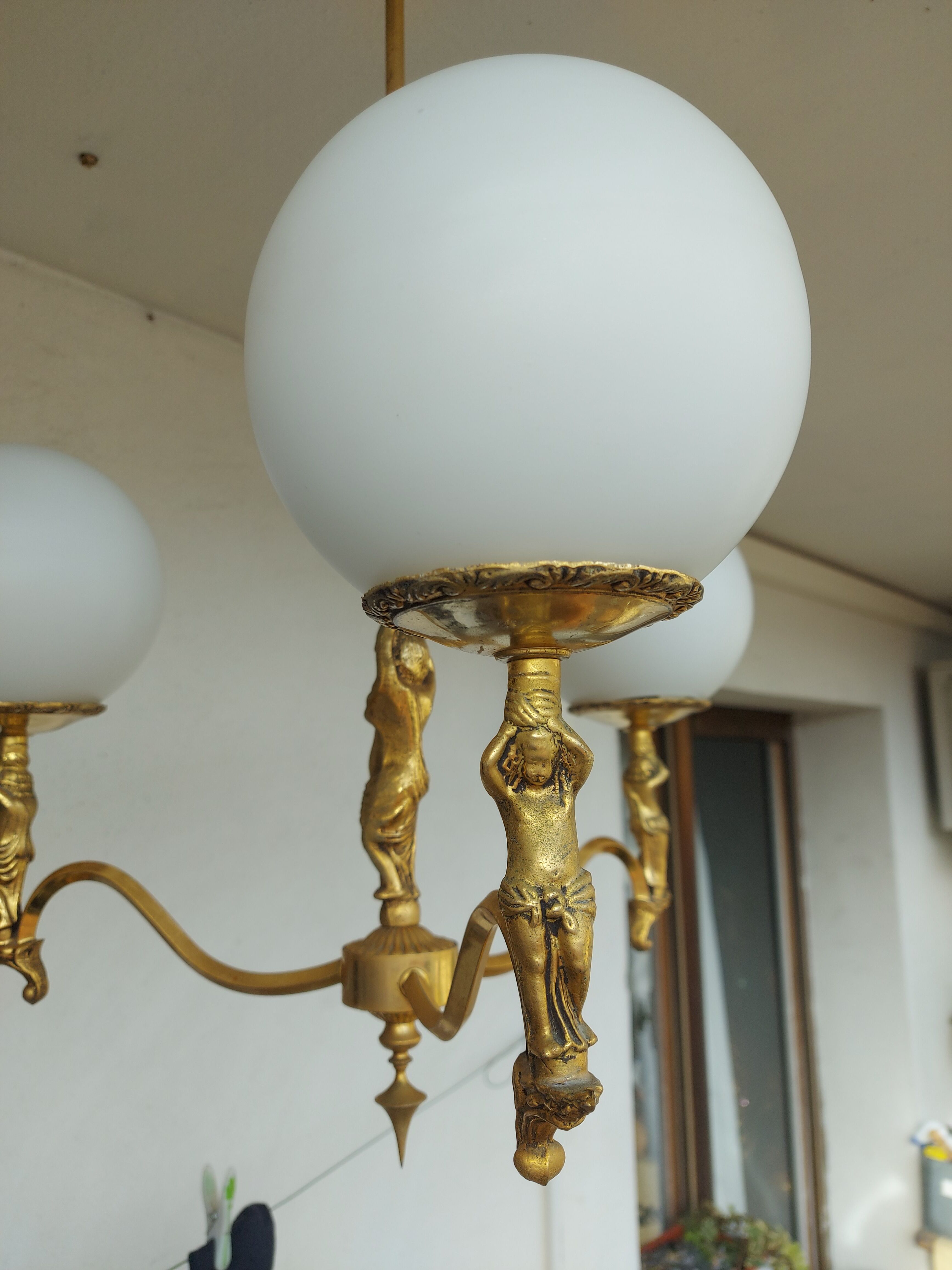 60'S vintage brass chandelier, Cherubin