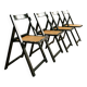 4 black cane folding chairs