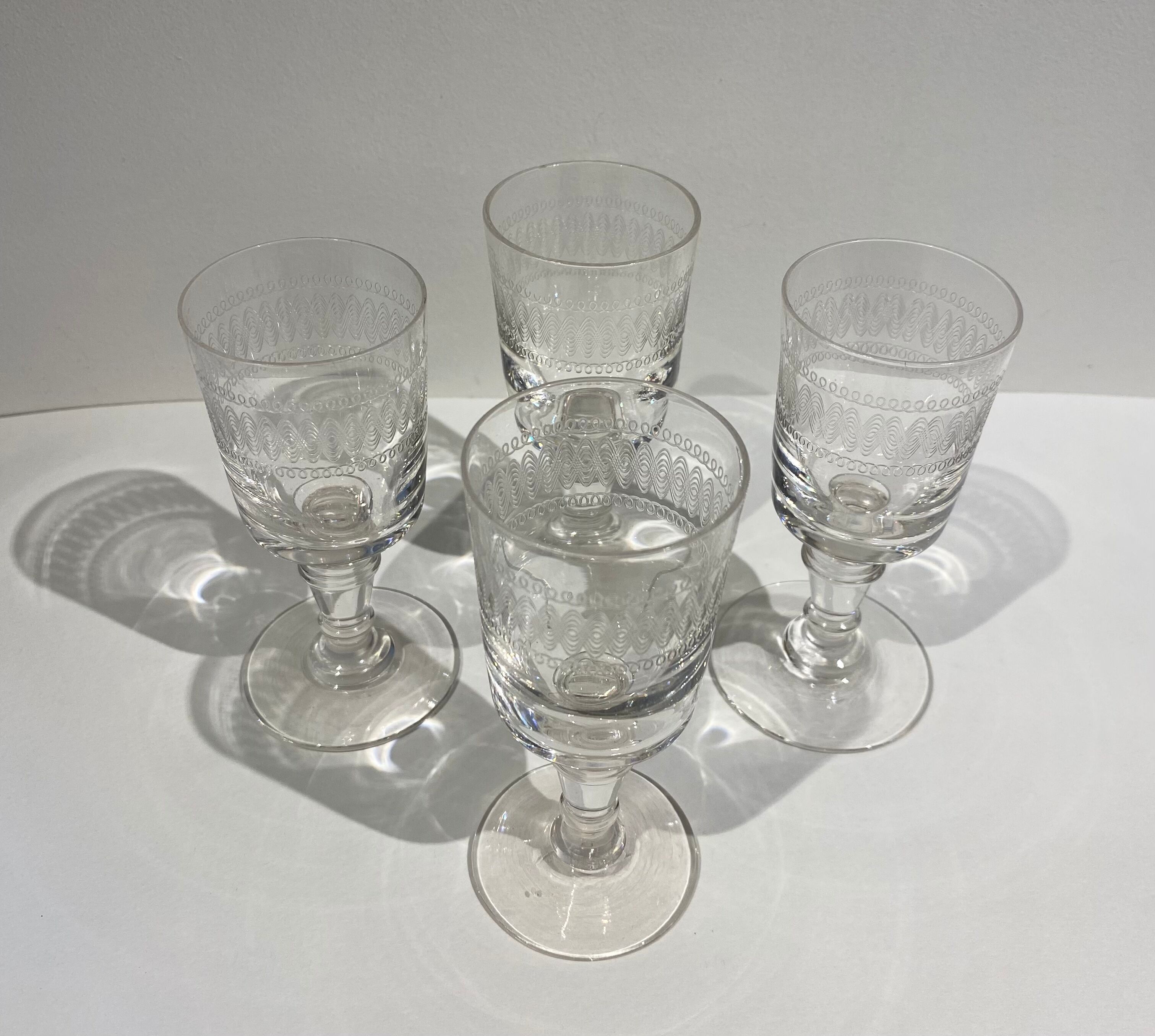 Set of 4 bistro glasses early XX century