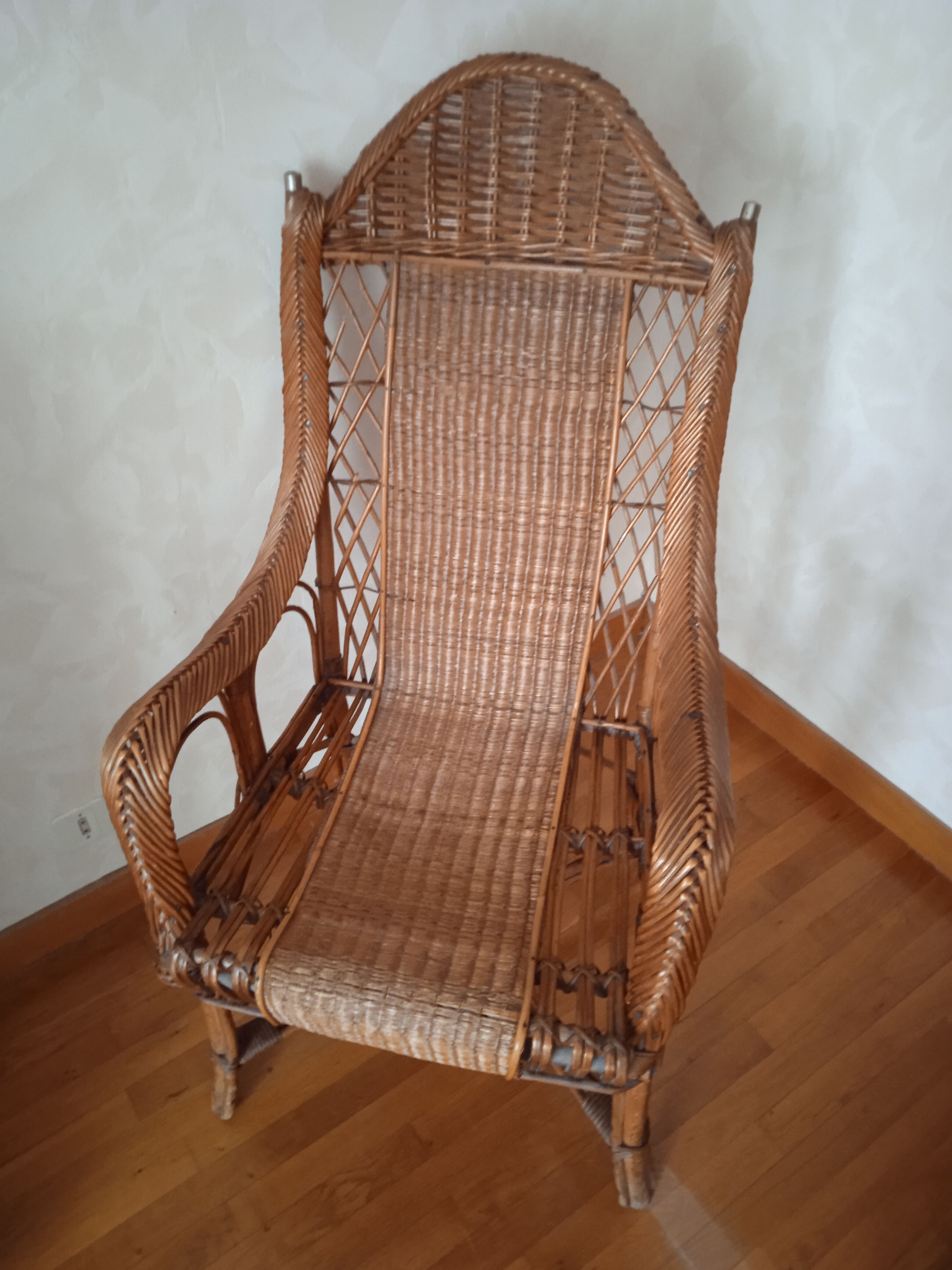 Old rattan armchair