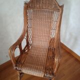 Old rattan armchair